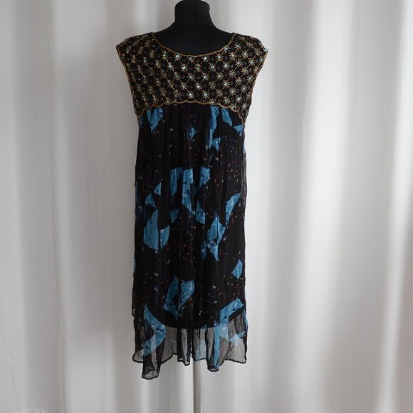 Anthropologie MOULINETTE SOEURS Beaded Lydia Swing Dress Embellished Sz 0 - Picture 3 of 7